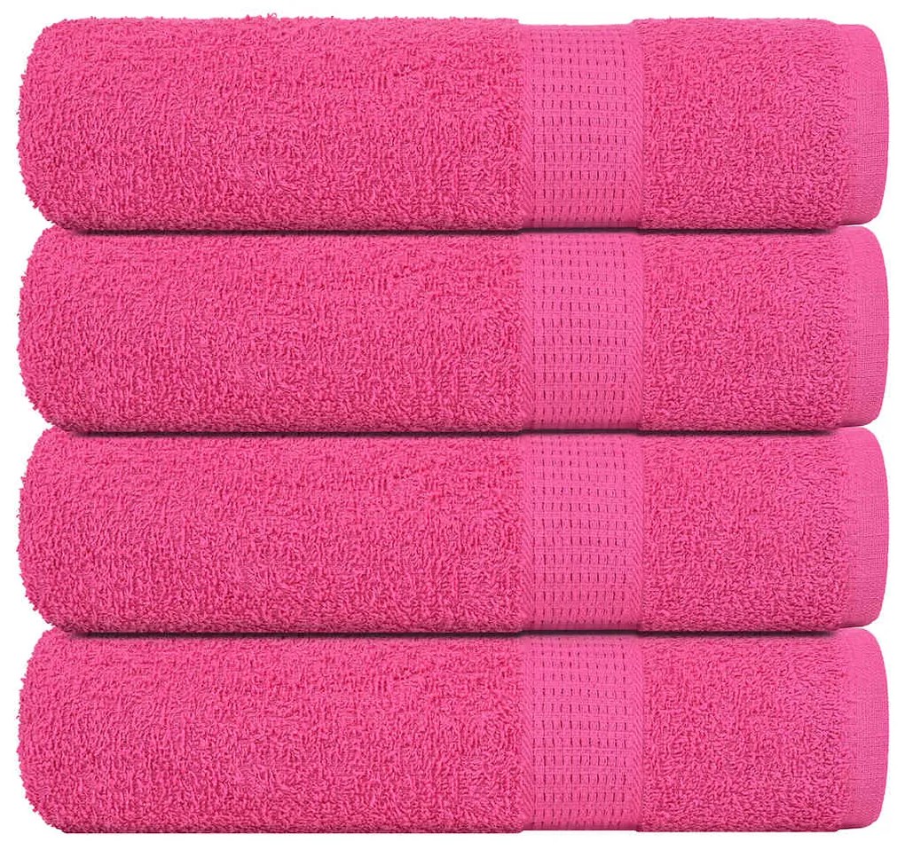 Toalhas de mãos 4 pcs 50x100 cm 360 gsm 100% algodão rosa