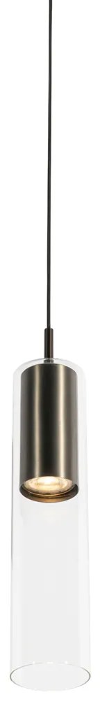 Candeeiro pendente moderno em metal cinzento para sistema de trilhos monofásicos - Iconic Lloyd