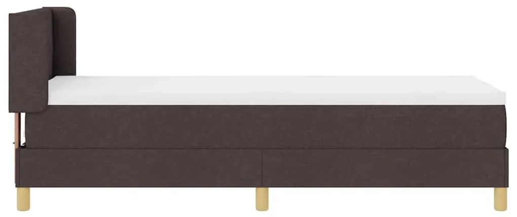 Cama Box Marrom Escuro e Branco 80 x 200 cm tecido