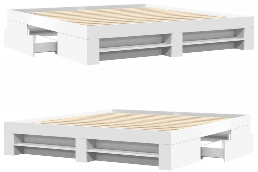 Estrutura de cama 200x200 cm derivados de madeira branco