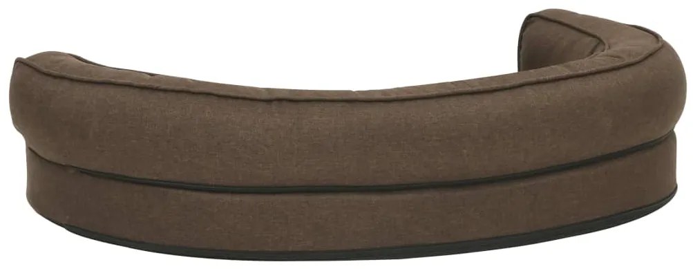 Cama para cães ergonómica 75x53 cm aspeto linho castanho