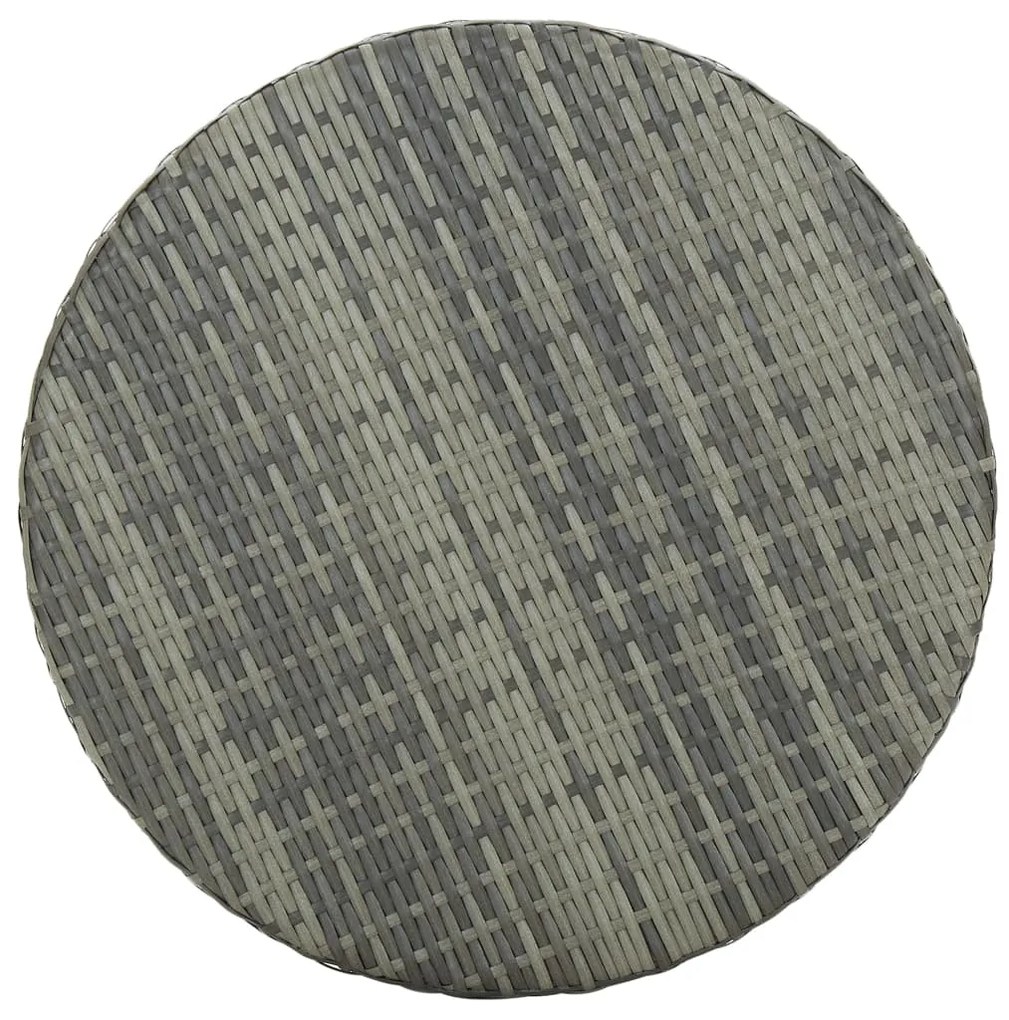 Mesa de jardim 60,5x106 cm vime PE cinzento
