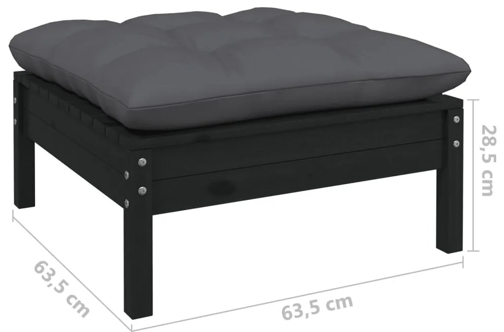 7 pcs conjunto lounge de jardim c/ almofadões pinho maciço