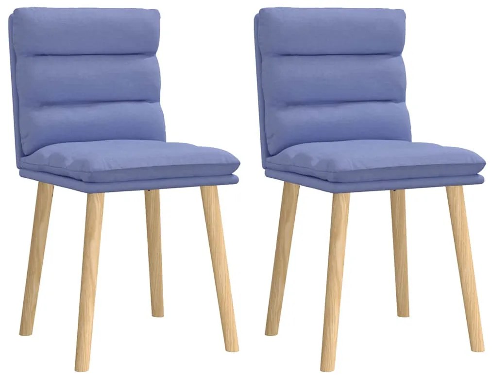 Cadeiras de jantar 2 pcs Jeans Tecido Azul