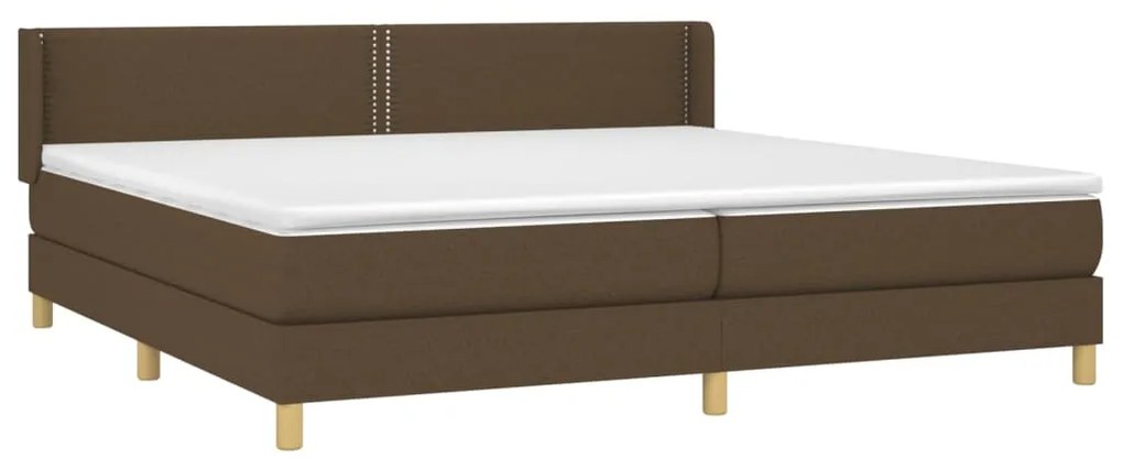 Cama com molas/colchão 200x200 cm tecido castanho-escuro