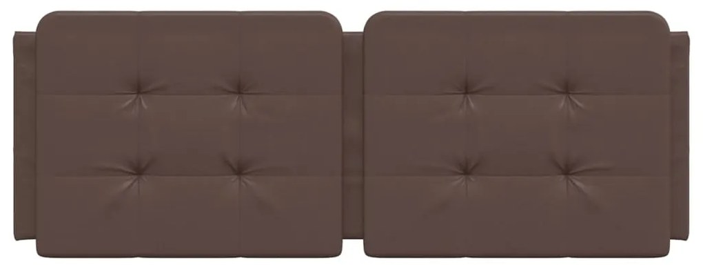 Almofadão de cabeceira 120 cm couro artificial castanho