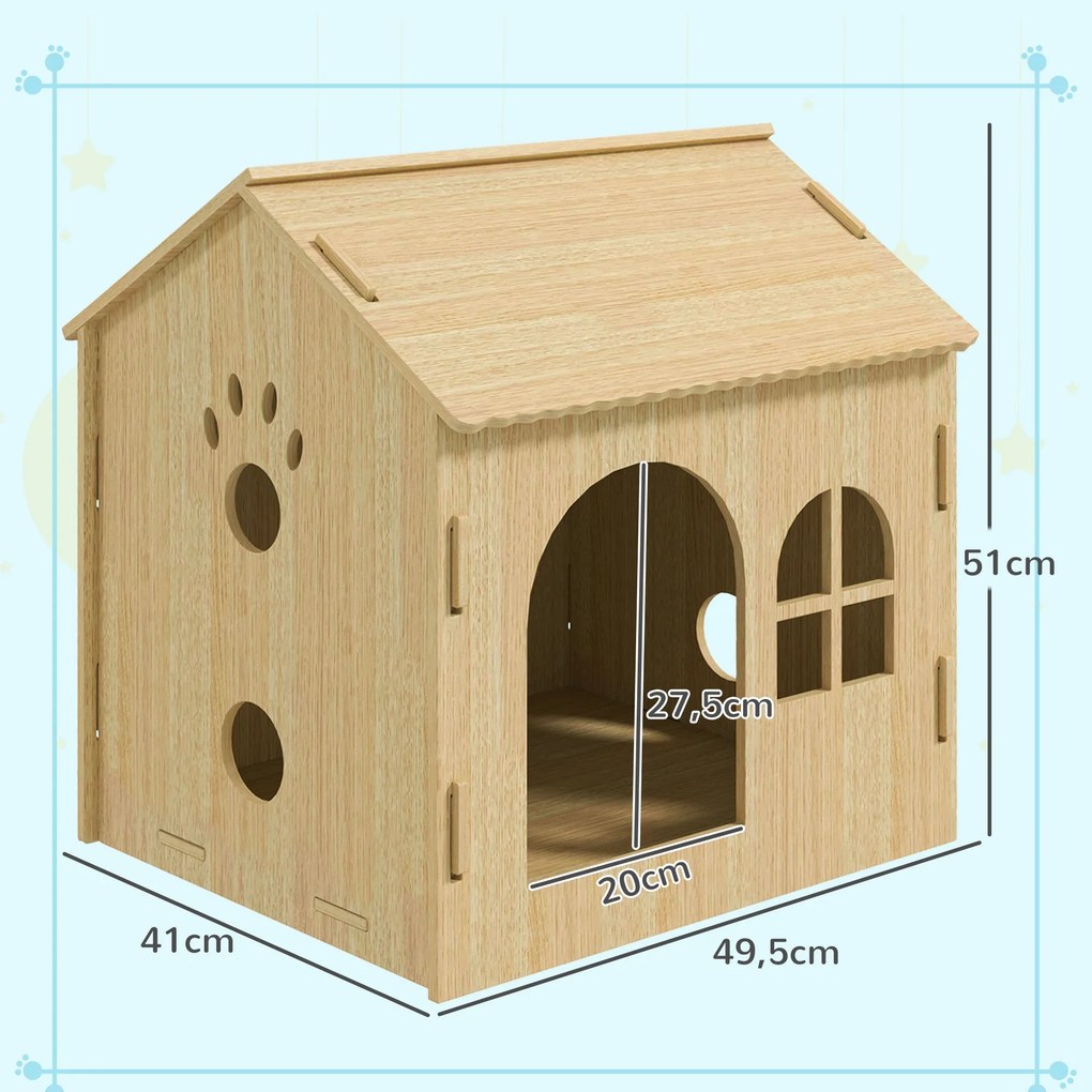 PawHut Casota para Cães Casa para Cães para Interior com Janelas Desen