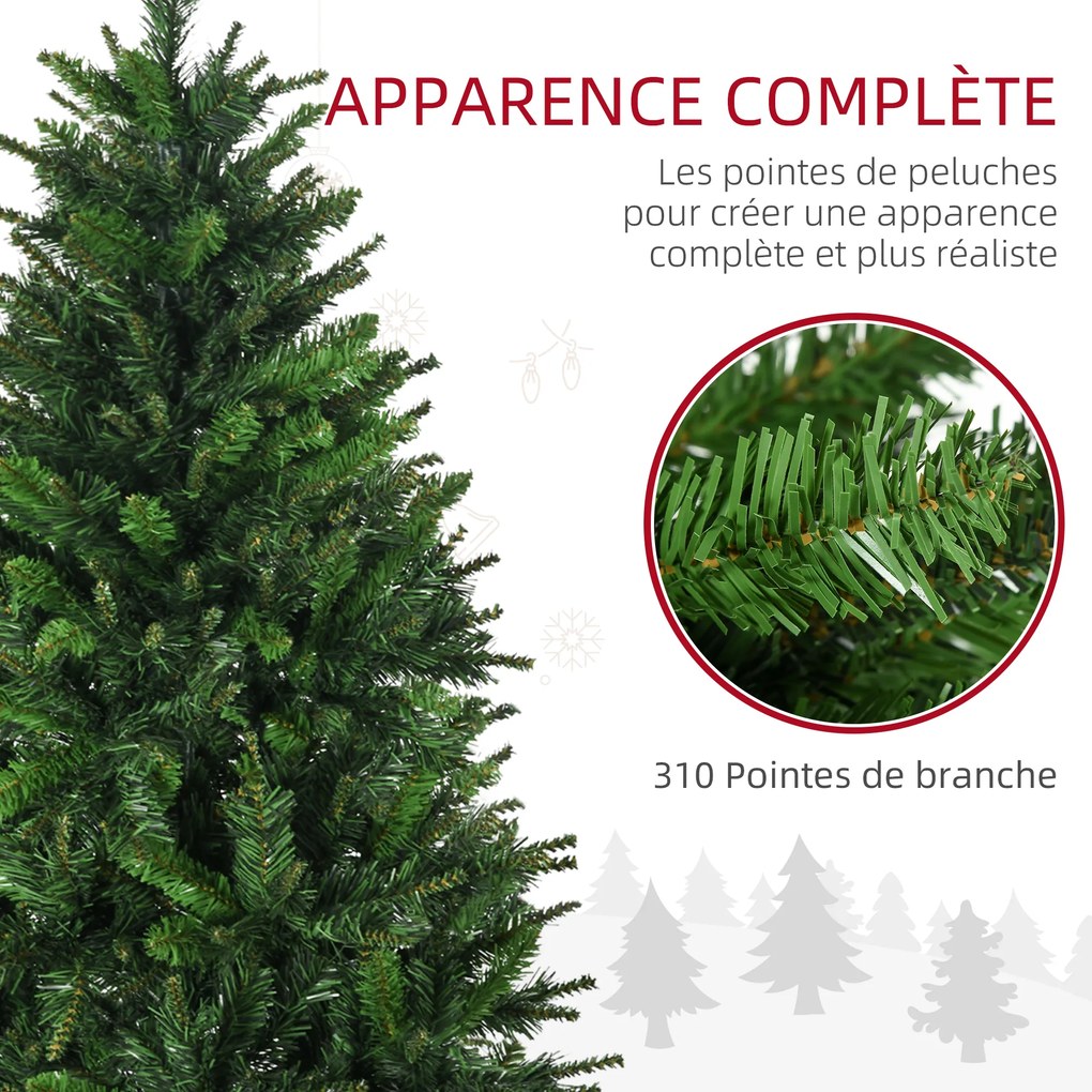Árvore de Natal artificial com 310 ramos, estrutura em aço, base dobrável em aço, altura de 120 cm, verde