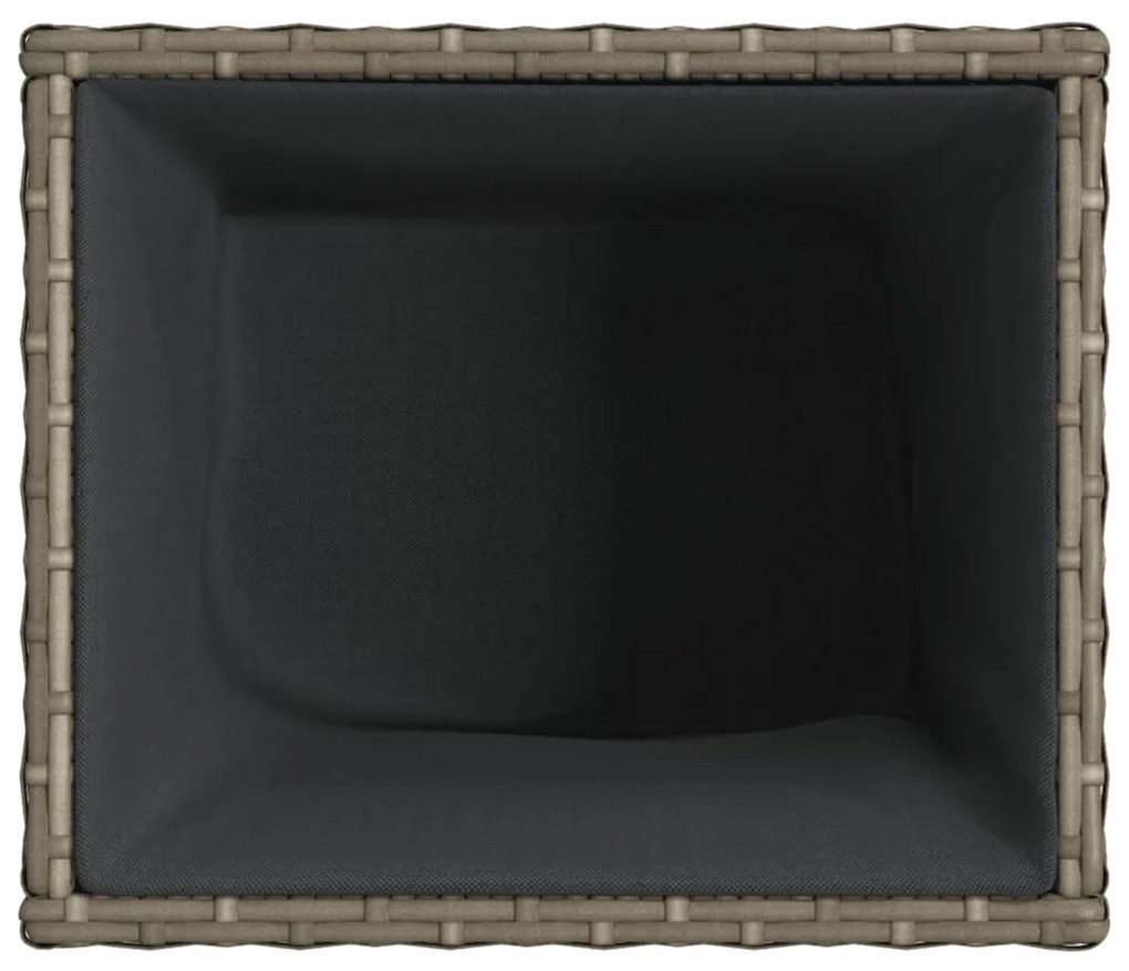 Vaso/floreira de jardim 36x30x32 cm vime PE cinzento
