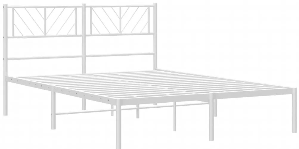 Estrutura de cama com cabeceira 120x190 cm metal branco