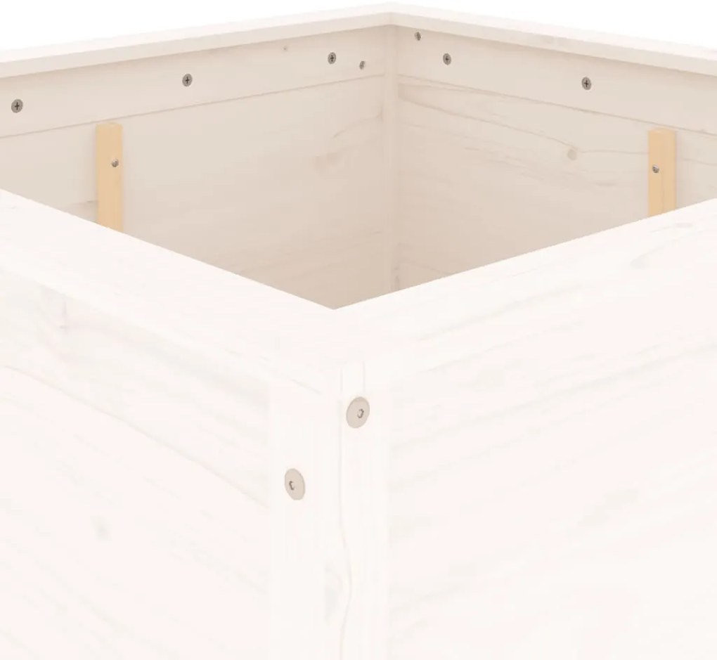 Vaso/floreira de jardim 82,5x82,5x78 cm pinho maciço branco