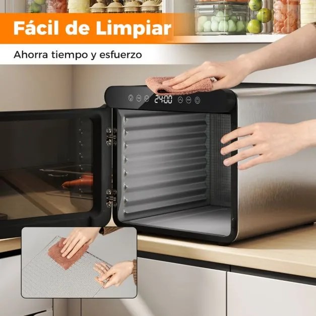 Desidratador de alimentos com temperatura ajustável de 30 ℃-75 ℃ 7 bandejas de aço inoxidável para carne, frutas