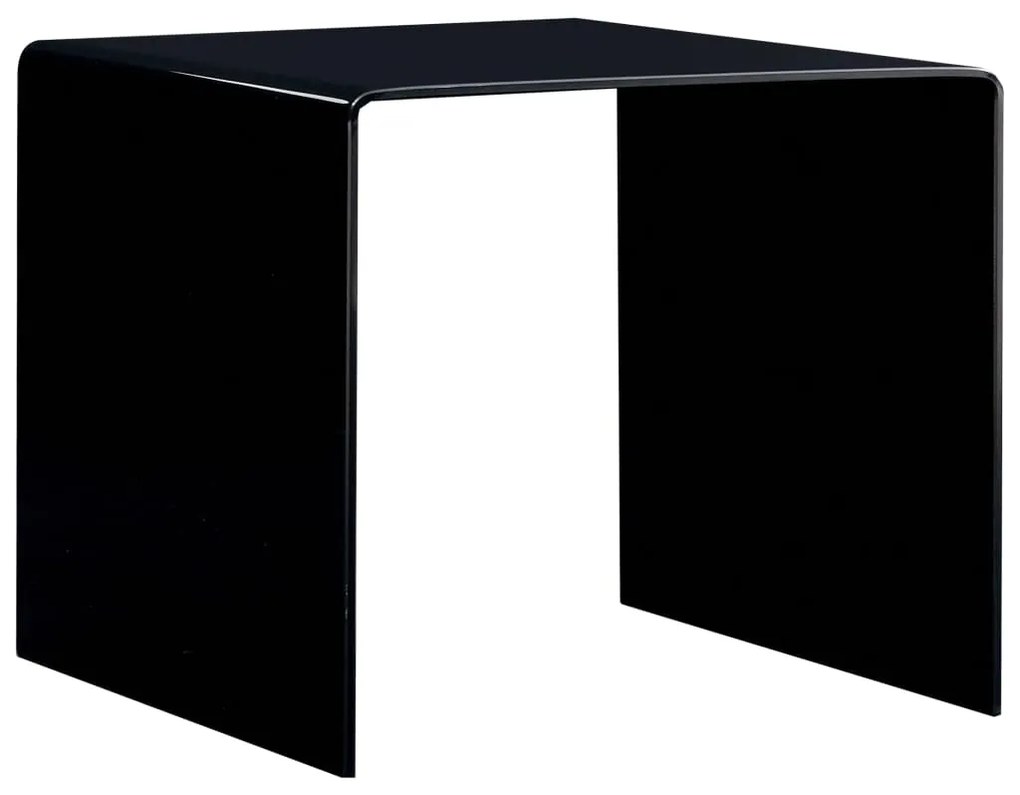 Mesa de centro 50x50x45 cm vidro temperado preto