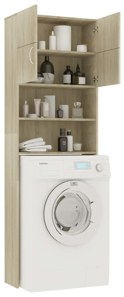 Armário máquina lavar roupa 64x25,5x190 cm aglomerado carvalho