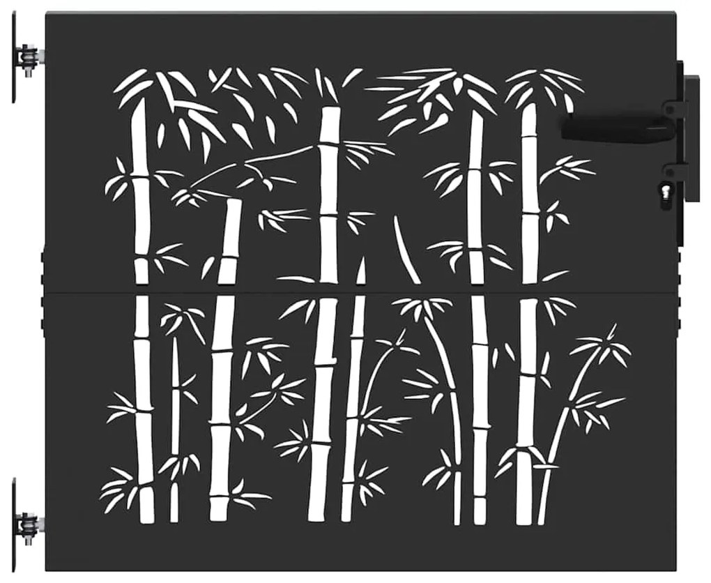 Portão de Jardim Preto 105 x 100 cm Aço com Revestimento em Pó