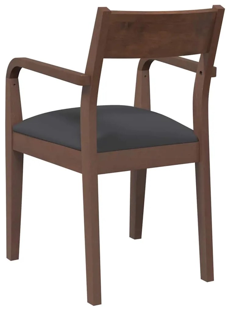 Cadeiras de jantar com almofadões 2 pcs madeira maciça castanho