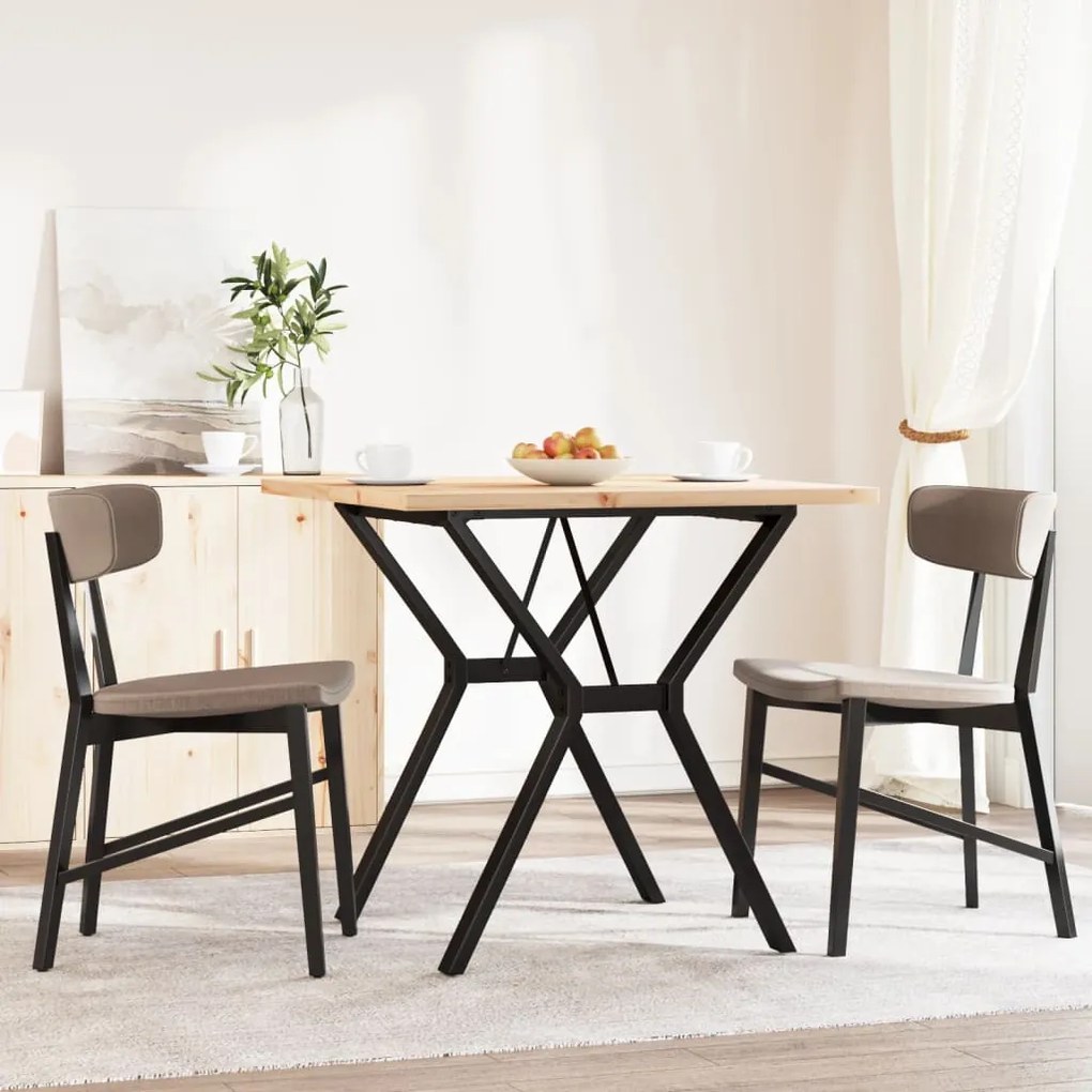 Mesa de jantar estrutura em Y 80x80x75,5 cm pinho/aço