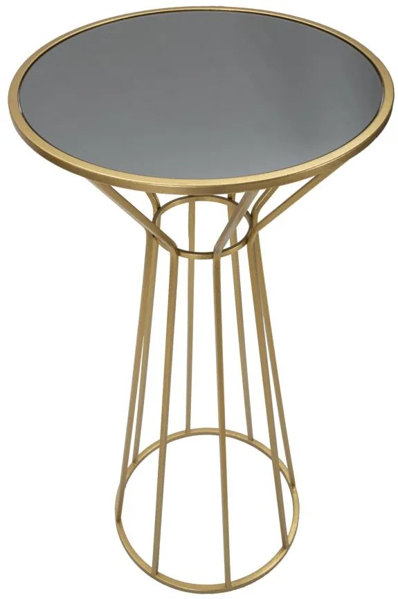 MESA APOIO REDONDA SIMPLE NEW Ø 50X100 CM DOURADO