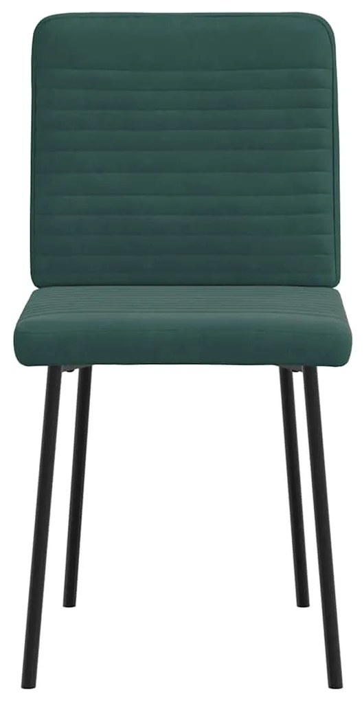 Cadeiras de jantar 6 pcs veludo verde-escuro