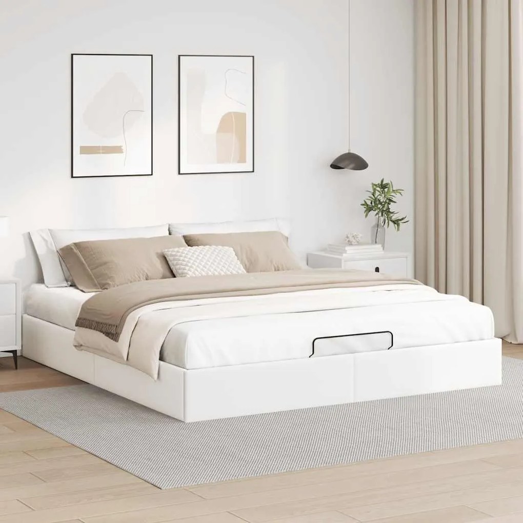 Estrutura de cama otomana sem colchão 180x200 cm branca