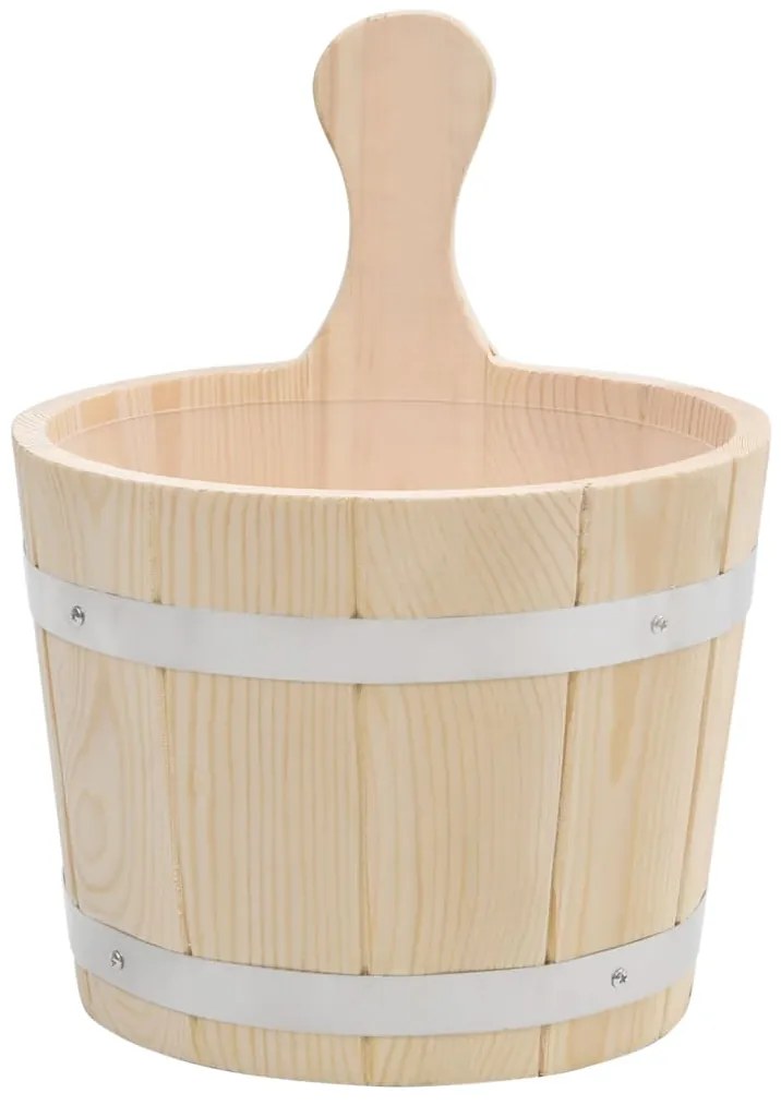 Conjunto de balde e concha de sauna madeira de pinho maciça