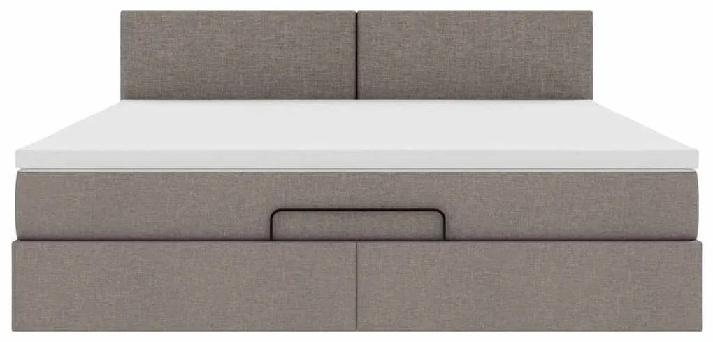 Estrutura de cama otomana com colchão tecido cinzento 160x200cm