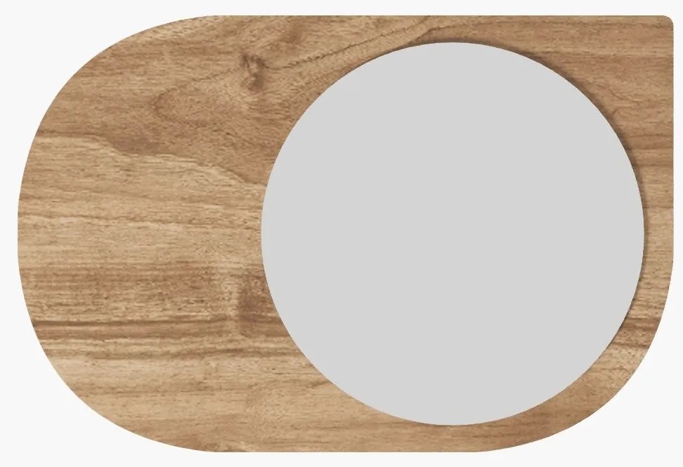 Espelho "Pubble" - 60 x 90 x 2,2 cm - Nogueira - Design Moderno
