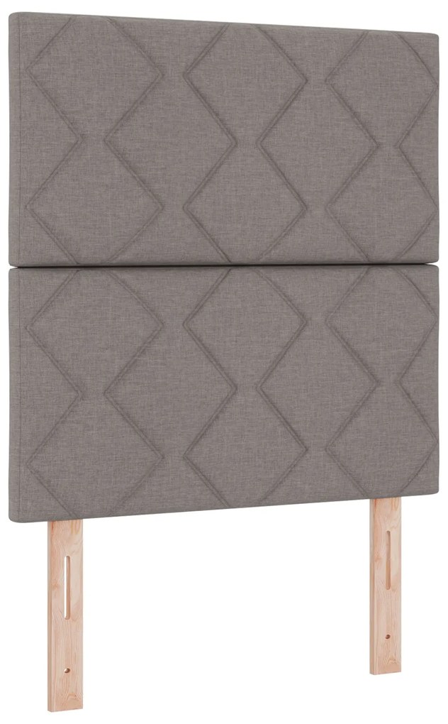 Cama Box Spring com Colchão & Banco Taupe 80x200 cm Tecido