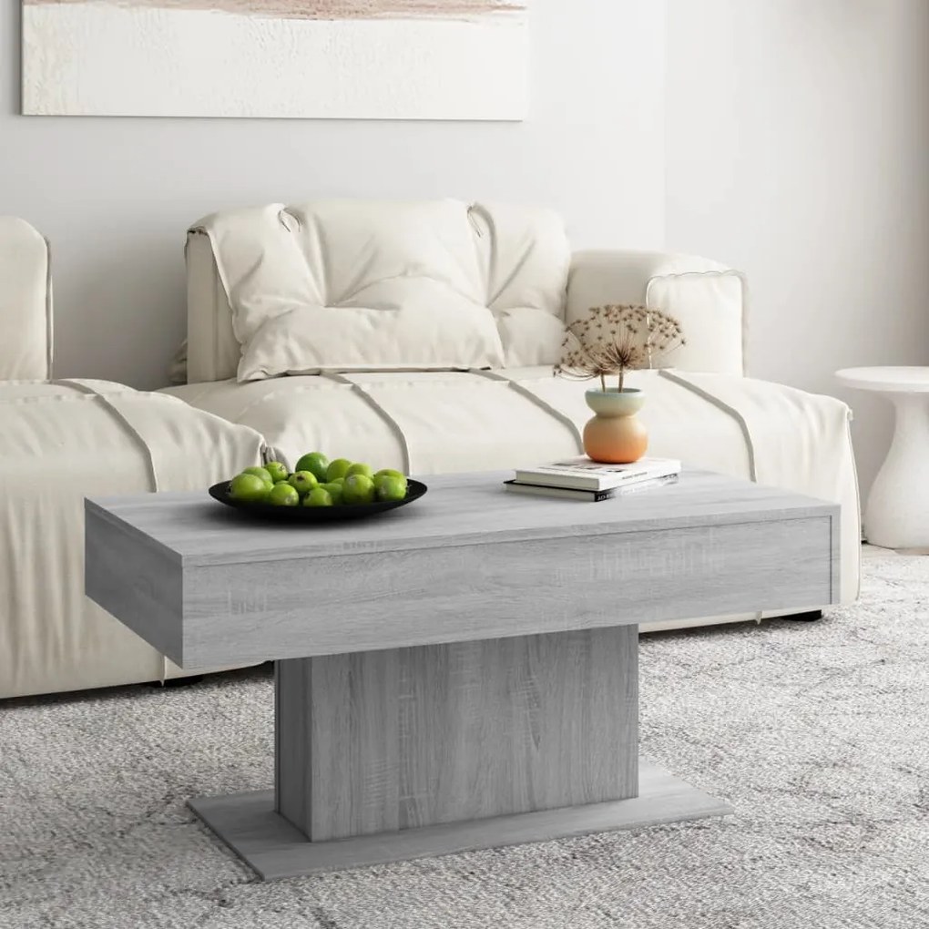 Mesa de centro 96x50x45 cm derivados de madeira cinzento sonoma