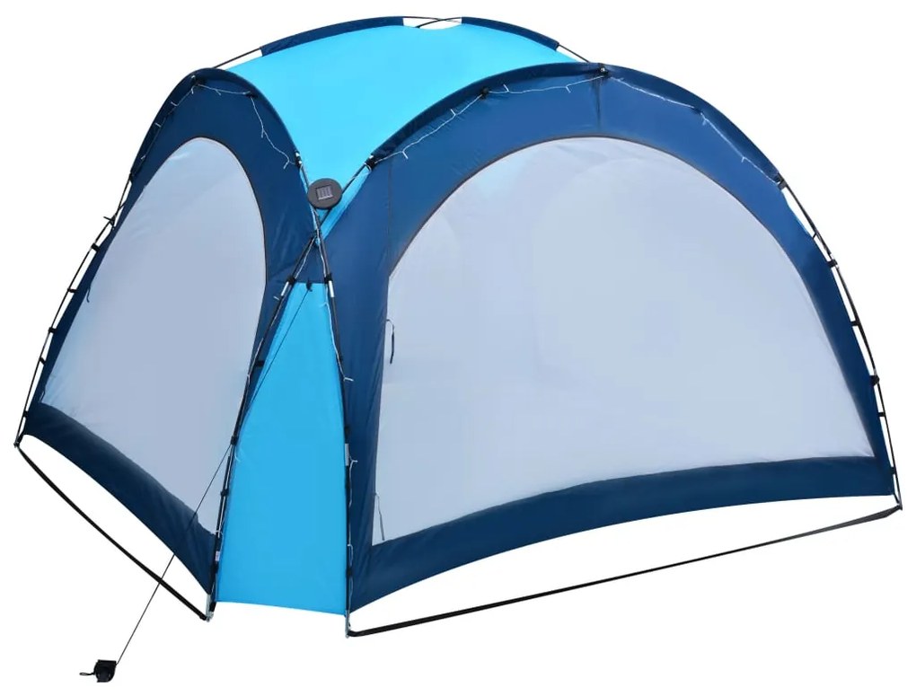 Tenda festas com LEDs e 4 paredes laterais 3,6x3,6x2,3 m azul