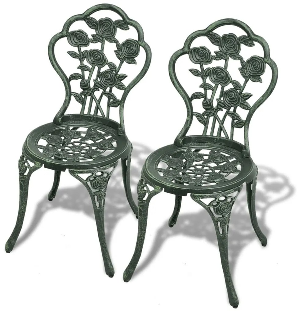 3 pcs conjunto bistrô alumínio fundido verde