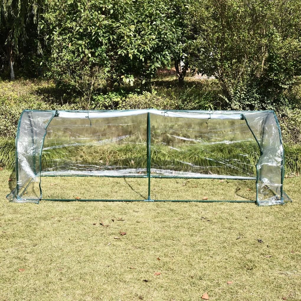 Estufa transparente para jardim ou terraço para cultivo de plantas e flores com porta zip 250x100x80cm PVC