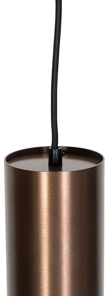 Design hanglamp donkerbrons incl. rail adapter 1-fase - Iconic Tubo Design