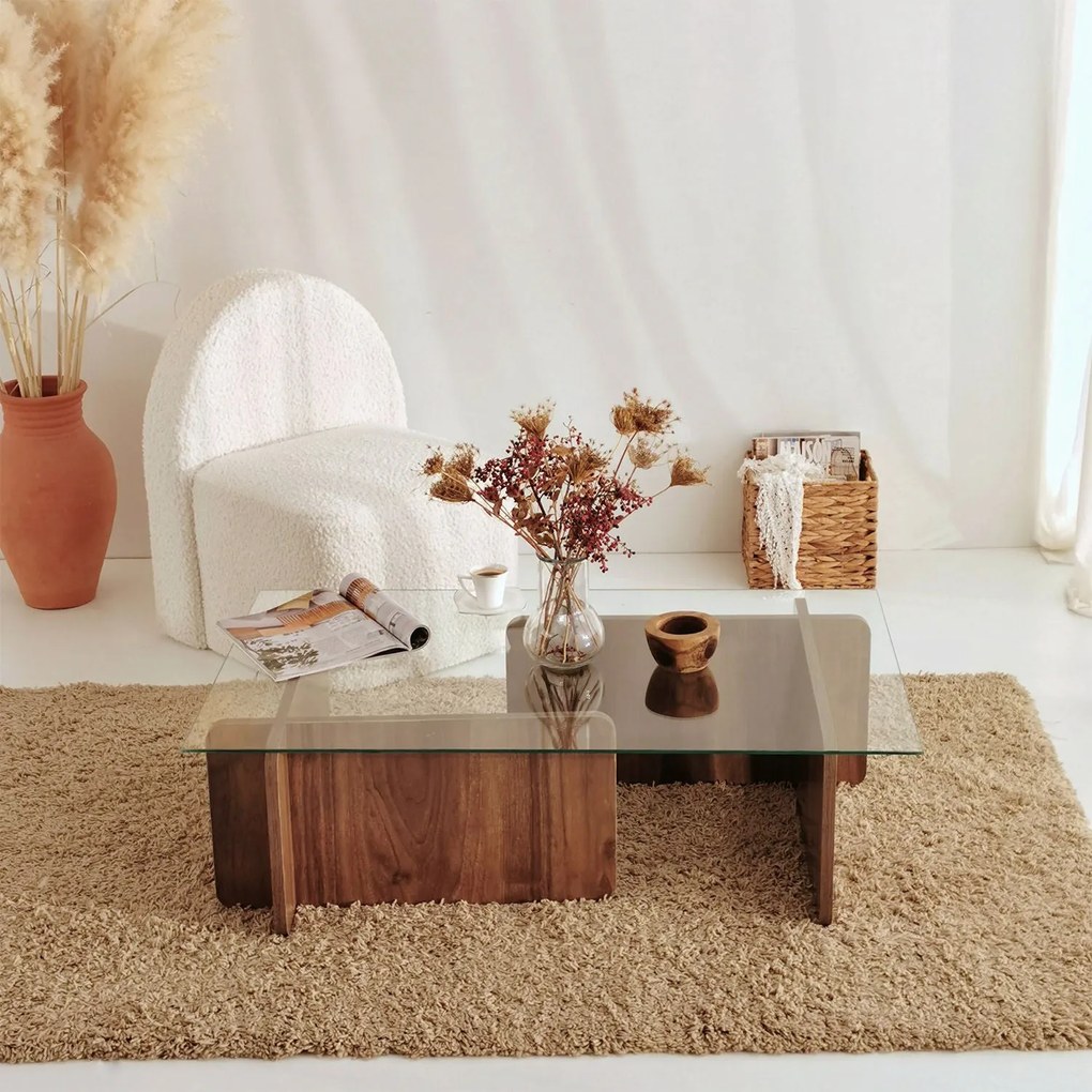 Mesa de Café Escape - Cor Nogueira - 105cm x 30cm x 65cm