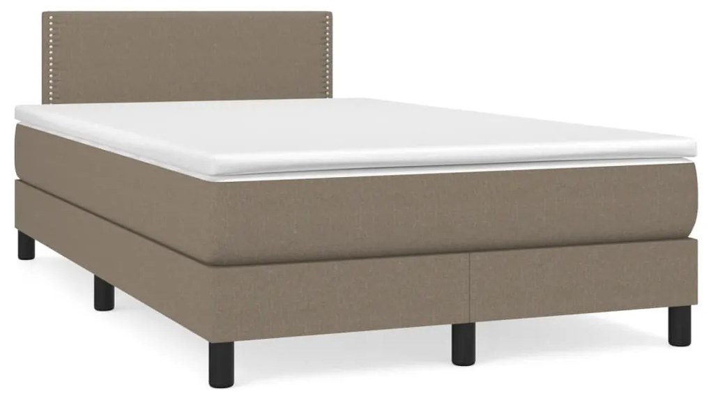 Cama box spring colchão/LED 120x190cm tecido cinza-acastanhado