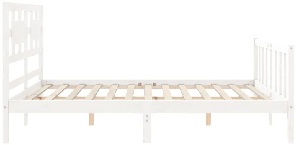Cama sem colchão 160x200 cm madeira de pinho maciça branco
