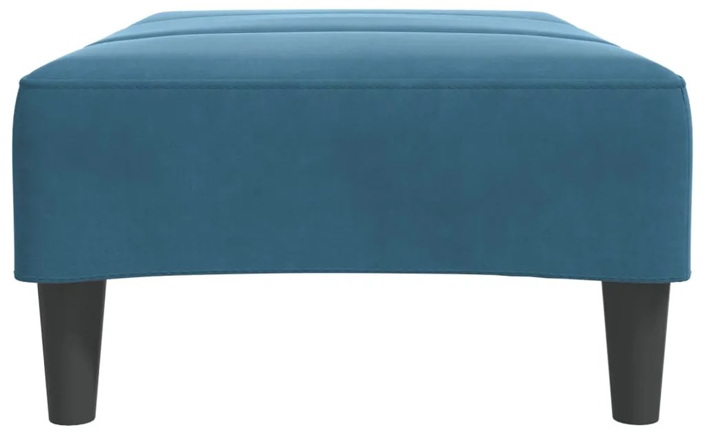 Apoio de pés 77x55x31 cm veludo azul