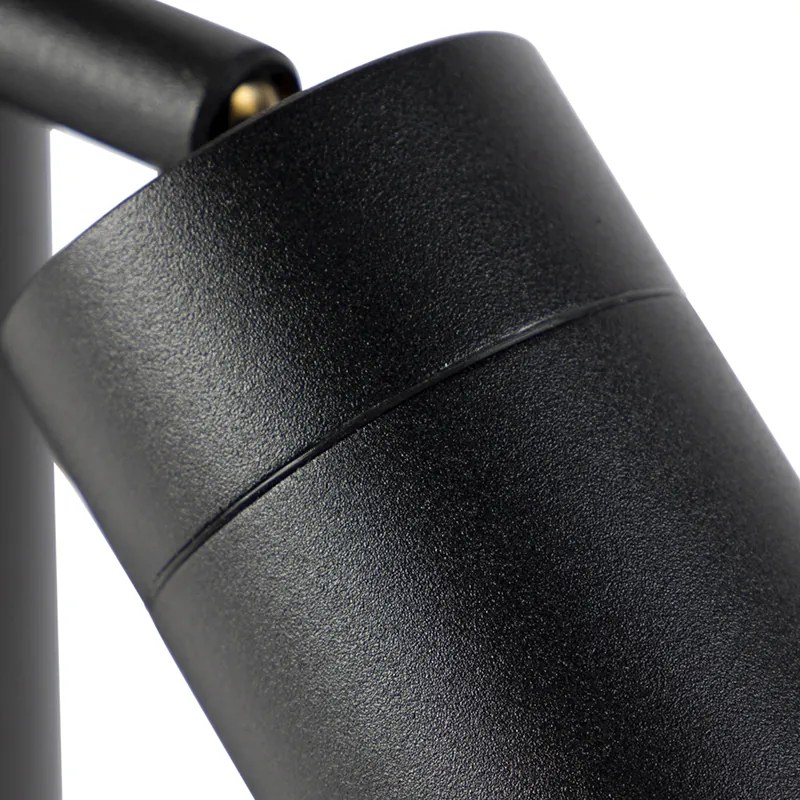 Candeeiro exterior preto IP44 ajustável de 45 cm - Solo