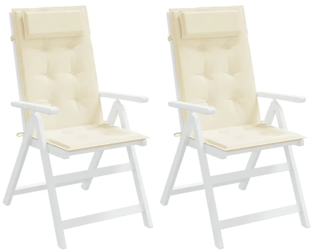 Almofadões p/ cadeira encosto alto 2pcs tecido oxford cor creme