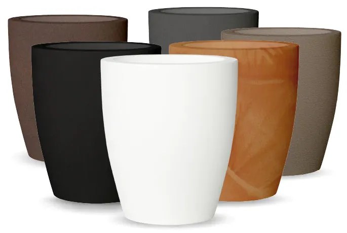 Vaso de flores colorido redondo Polietileno CASA, JARDIM, RESTAURANTE, BAR VIOLETA 55 (ø55x60 cm) - Taupe