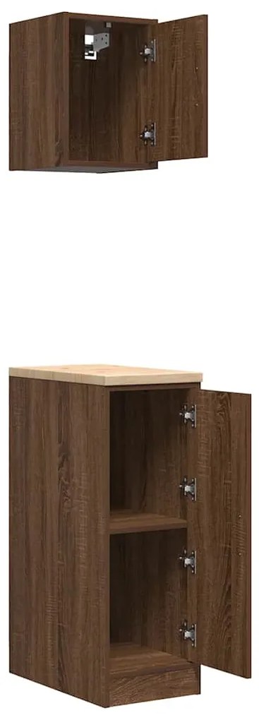 Armários de garagem 2pcs derivados de madeira carvalho castanho