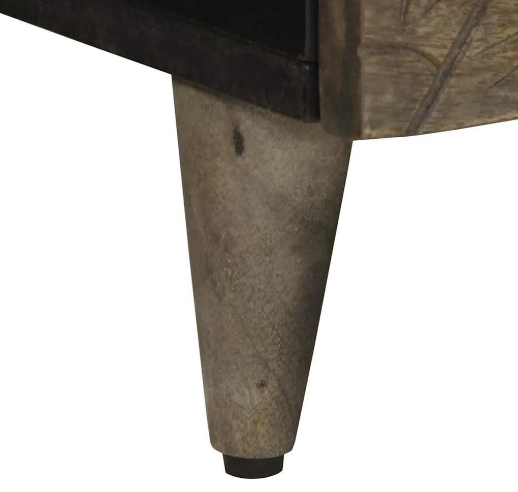 Mesa centro cinzento claro 80x54x40 cm madeira mangueira maciça