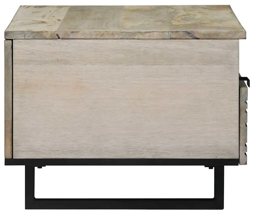Mesa de centro com gaveta com armazenamento Branco, Preto 80 x 50 x 40