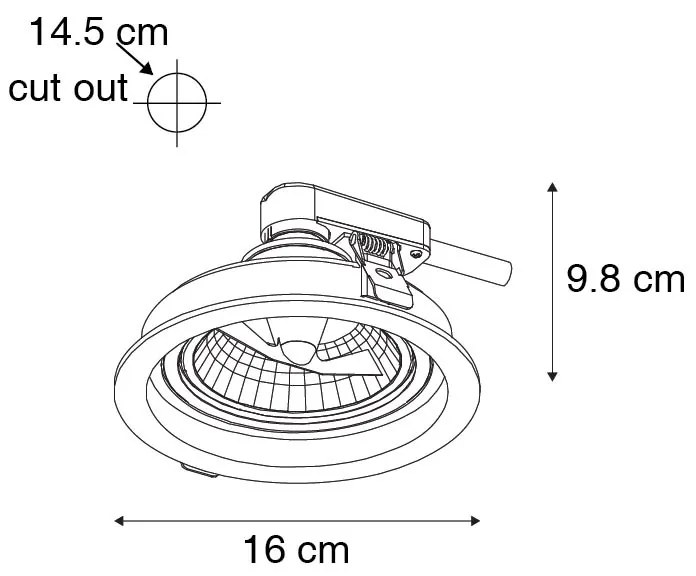 LED Foco embutido redondo inteligente branco ajustável Incl. Wifi GU10 111m - Chuck 111