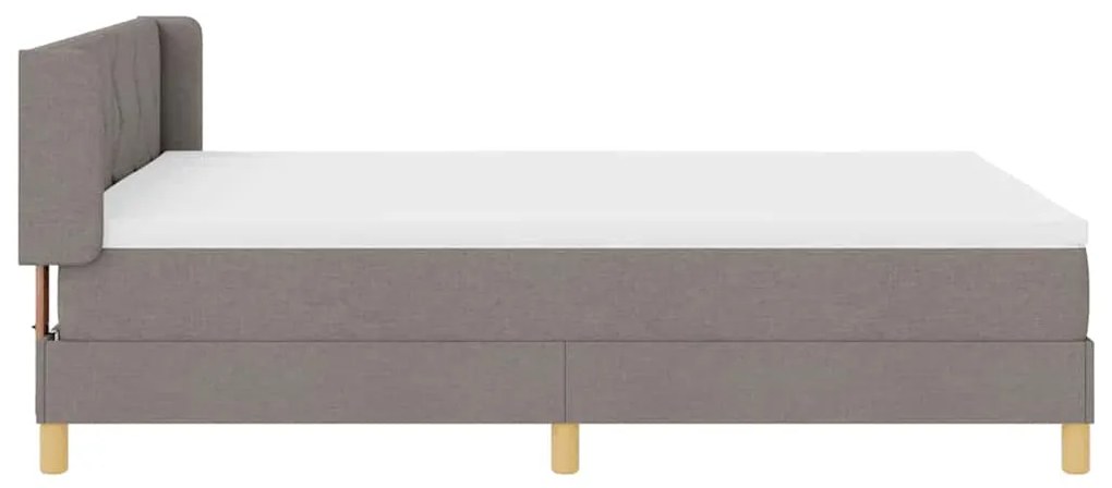 Cama Box Spring com Colchão Taupe - 140x200 cm, Tecido