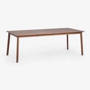 Mesa De Jardim Retangular Em Madeira De Acácia Kaela Castanho-acácia Escuro & 220 X 100 Cm - Sklum