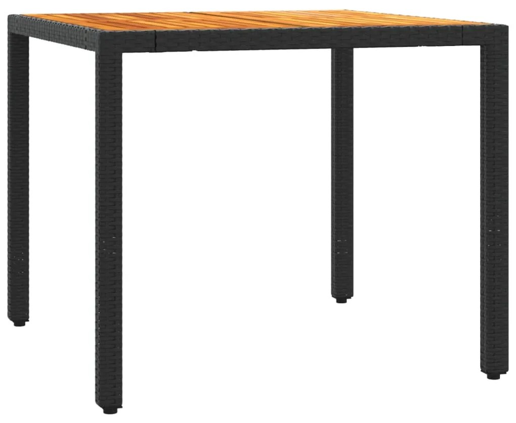 3 pcs conjunto de bistrô com almofadões vime PE preto