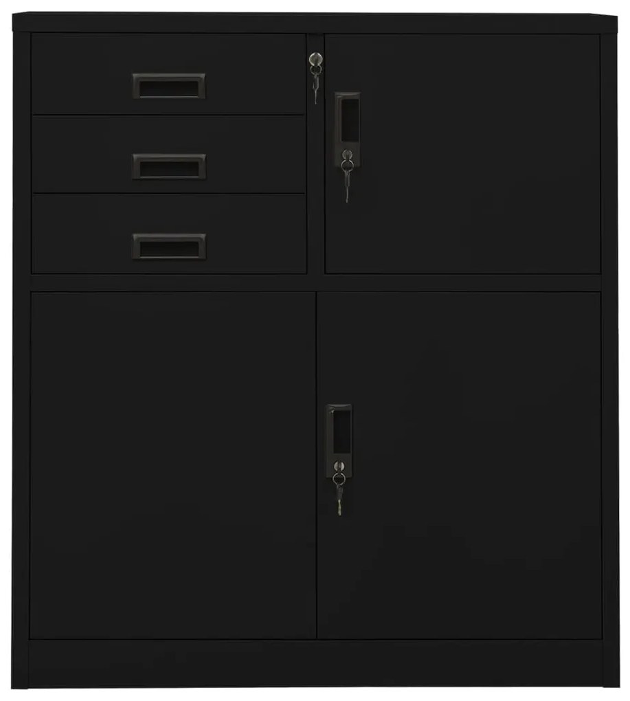 Armário de escritório 90x40x102 cm aço preto
