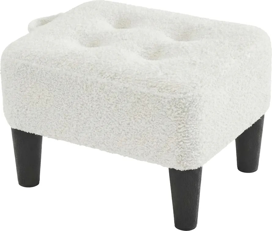 Pufe com estofamento espesso 40 x 32 x 26 cm creme-preto
