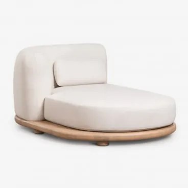 Módulo Chaise Longue Esquerdo Para Sofá Modular De Jardim Em Madeira De Acácia Gerard Marrom Acácia Claro - Sklum